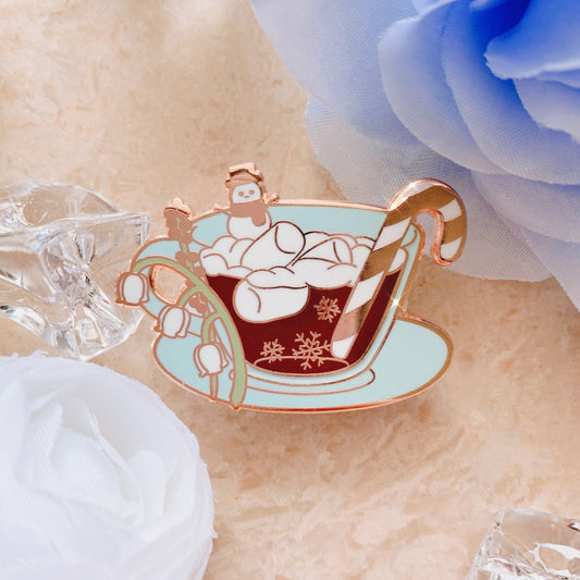 Winter Tea Cup Enamel Pin